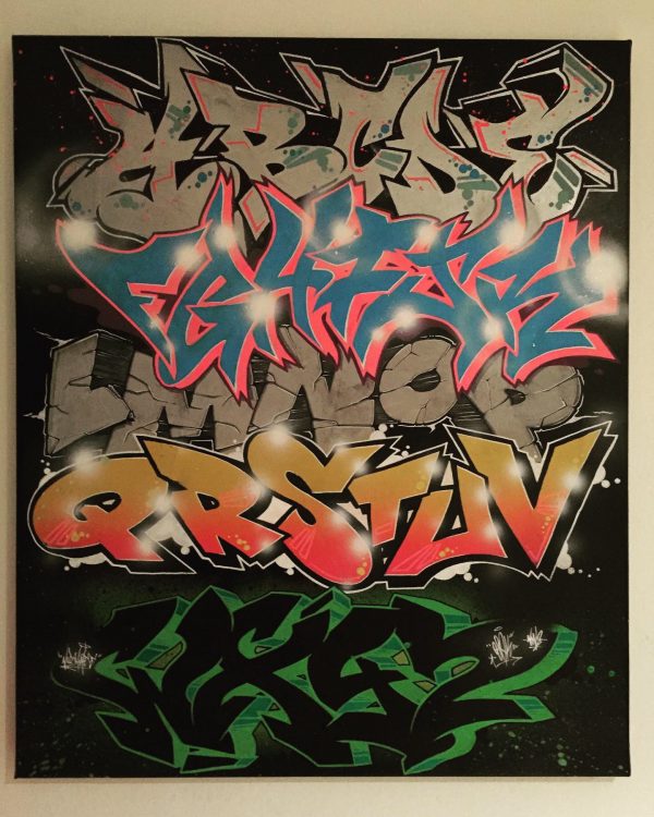 Graffiti Alphabet Canvas 2 - Stacked Styles