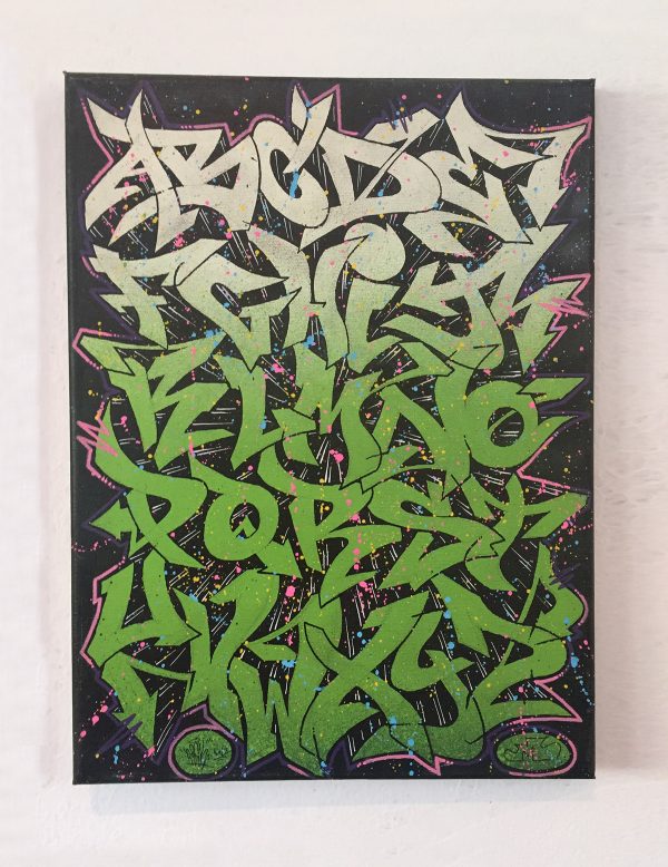 Graffiti Alphabet Canvas - Green ABC 2