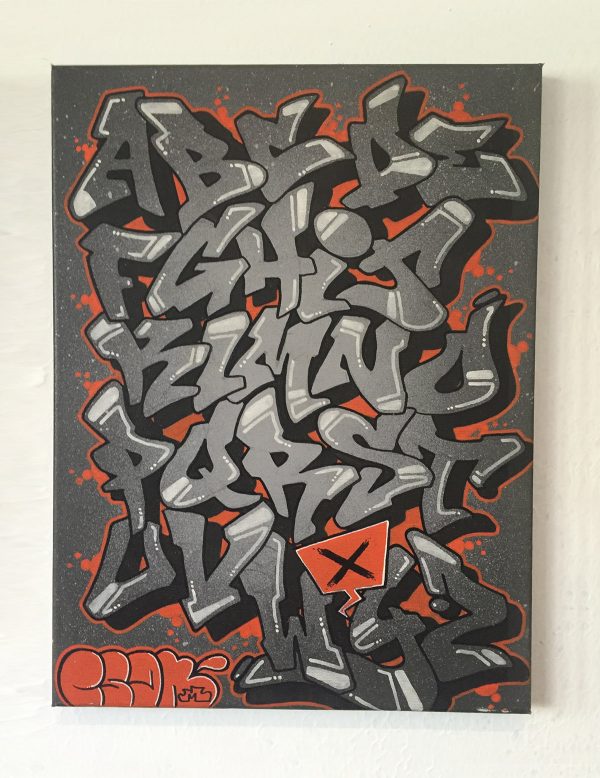 Graffiti Alphabet Canvas - Grey ABC